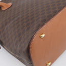 CELINE Macadam Canvas Hand Bag PVC Leather 2way Brown Gold Auth 208298-16