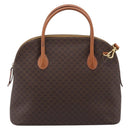 CELINE Macadam Canvas Hand Bag PVC Leather 2way Brown Gold Auth 208298-2