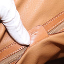 CELINE Macadam Canvas Hand Bag PVC Leather 2way Brown Gold Auth 208298-24