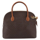 CELINE Macadam Canvas Hand Bag PVC Leather 2way Brown Gold Auth 208298-3