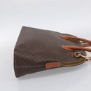 CELINE Macadam Canvas Hand Bag PVC Leather 2way Brown Gold Auth 208298-5