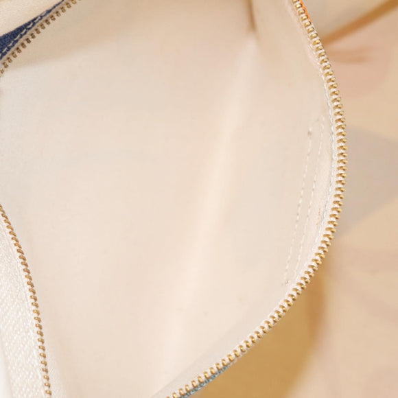 Miu Miu Hand Bag Canvas Ivory Gold Auth 208299
