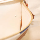 Miu Miu Hand Bag Canvas Ivory Gold Auth 208299-26