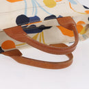 Miu Miu Hand Bag Canvas Ivory Gold Auth 208299-8