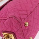 PRADA Chain Shoulder Bag Nylon Pink Gold Auth 208300A-12