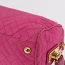PRADA Chain Shoulder Bag Nylon Pink Gold Auth 208300A-15