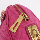 PRADA Chain Shoulder Bag Nylon Pink Gold Auth 208300A-17