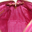 PRADA Chain Shoulder Bag Nylon Pink Gold Auth 208300A-26