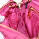 PRADA Chain Shoulder Bag Nylon Pink Gold Auth 208300A-27