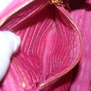 PRADA Chain Shoulder Bag Nylon Pink Gold Auth 208300A-29