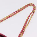 PRADA Chain Shoulder Bag Nylon Pink Gold Auth 208300A-8