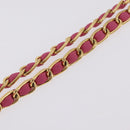 PRADA Chain Shoulder Bag Nylon Pink Gold Auth 208300A-9