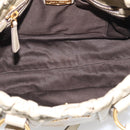 Miu Miu Matelasse Hand Bag Vitellolux 2way Beige Gold Auth 208301A-22