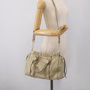 Miu Miu Matelasse Hand Bag Vitellolux 2way Beige Gold Auth 208301A-29