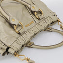 Miu Miu Matelasse Hand Bag Vitellolux 2way Beige Gold Auth 208301A-6