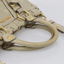 Miu Miu Matelasse Hand Bag Vitellolux 2way Beige Gold Auth 208301A-7