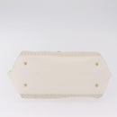 Salvatore Ferragamo Sofia Gancini Hand Bag Leather 2way White Gold Auth 208303-10