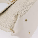 Salvatore Ferragamo Sofia Gancini Hand Bag Leather 2way White Gold Auth 208303-11