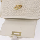 Salvatore Ferragamo Sofia Gancini Hand Bag Leather 2way White Gold Auth 208303-16