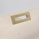 Salvatore Ferragamo Sofia Gancini Hand Bag Leather 2way White Gold Auth 208303-17