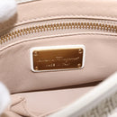 Salvatore Ferragamo Sofia Gancini Hand Bag Leather 2way White Gold Auth 208303-18