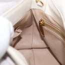 Salvatore Ferragamo Sofia Gancini Hand Bag Leather 2way White Gold Auth 208303-21