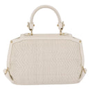 Salvatore Ferragamo Sofia Gancini Hand Bag Leather 2way White Gold Auth 208303-3