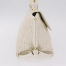 Salvatore Ferragamo Sofia Gancini Hand Bag Leather 2way White Gold Auth 208303-5