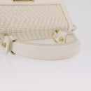 Salvatore Ferragamo Sofia Gancini Hand Bag Leather 2way White Gold Auth 208303-7