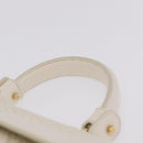 Salvatore Ferragamo Sofia Gancini Hand Bag Leather 2way White Gold Auth 208303-8