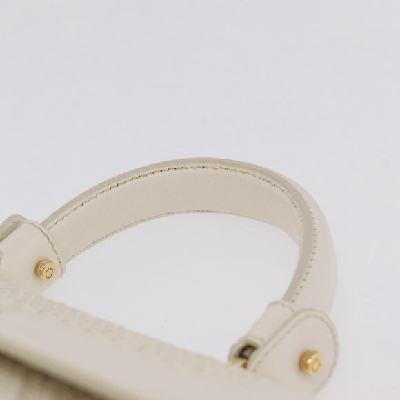 Salvatore Ferragamo Sofia Gancini Hand Bag Leather 2way White Gold Auth 208303