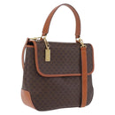 CELINE Macadam Canvas Hand Bag PVC Leather 2way Brown Gold Auth 208305A-1