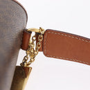 CELINE Macadam Canvas Hand Bag PVC Leather 2way Brown Gold Auth 208305A-11