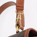 CELINE Macadam Canvas Hand Bag PVC Leather 2way Brown Gold Auth 208305A-14