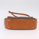 CELINE Macadam Canvas Hand Bag PVC Leather 2way Brown Gold Auth 208305A-15