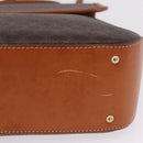 CELINE Macadam Canvas Hand Bag PVC Leather 2way Brown Gold Auth 208305A-16