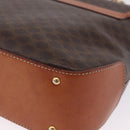CELINE Macadam Canvas Hand Bag PVC Leather 2way Brown Gold Auth 208305A-20