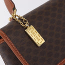 CELINE Macadam Canvas Hand Bag PVC Leather 2way Brown Gold Auth 208305A-21