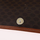 CELINE Macadam Canvas Hand Bag PVC Leather 2way Brown Gold Auth 208305A-23