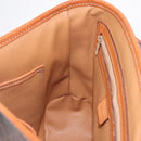 CELINE Macadam Canvas Hand Bag PVC Leather 2way Brown Gold Auth 208305A-29
