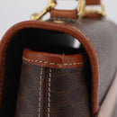 CELINE Macadam Canvas Hand Bag PVC Leather 2way Brown Gold Auth 208305A-5