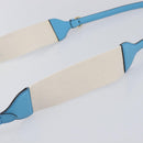 FENDI Moonlight Shoulder Bag Leather Light Blue Gold 8BT346 Auth 208306M-10