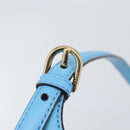 FENDI Moonlight Shoulder Bag Leather Light Blue Gold 8BT346 Auth 208306M-19