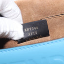 FENDI Moonlight Shoulder Bag Leather Light Blue Gold 8BT346 Auth 208306M-29