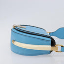 FENDI Moonlight Shoulder Bag Leather Light Blue Gold 8BT346 Auth 208306M-4