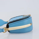 FENDI Moonlight Shoulder Bag Leather Light Blue Gold 8BT346 Auth 208306M-5