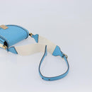 FENDI Moonlight Shoulder Bag Leather Light Blue Gold 8BT346 Auth 208306M-7