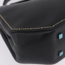 Cartier Garland Cartier Hand Bag Leather Black Gold Auth 208307A-11