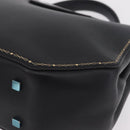 Cartier Garland Cartier Hand Bag Leather Black Gold Auth 208307A-12