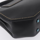 Cartier Garland Cartier Hand Bag Leather Black Gold Auth 208307A-13